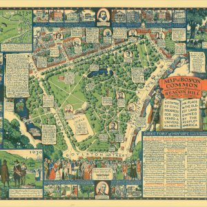 Map of Boston Common with Surrounding Streets & Adjacent Parts of Beacon Hill