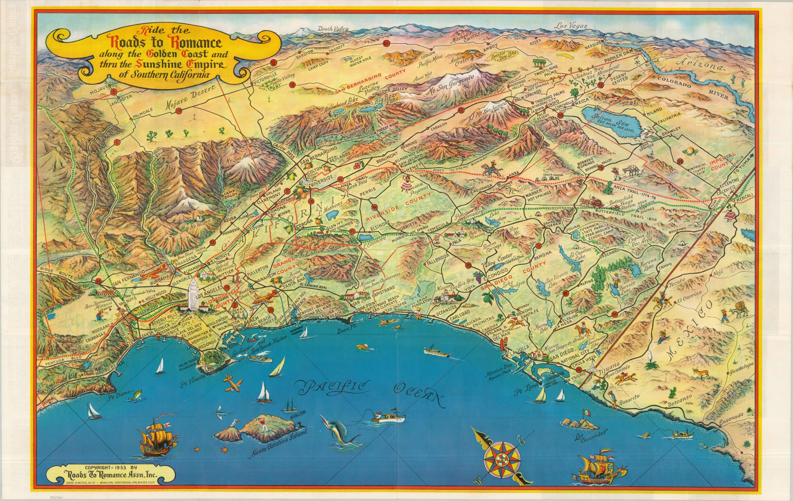 Ride the Roads to Romance Along the Golden Coast and thru the Sunshine Empire of Southern California
