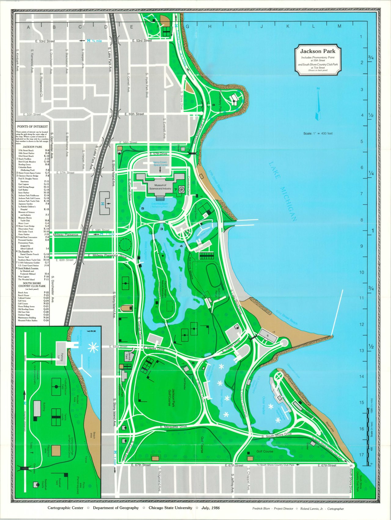 Jackson Park Includes Promontory Point at 55th Street and South Shore ...