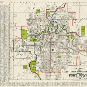 J.M.E. Riedel's New Street Number Guide Map of Fort Wayne