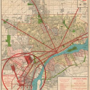 New National Authentic Map of Detroit and Environs [Ford River Rouge Overprinting]