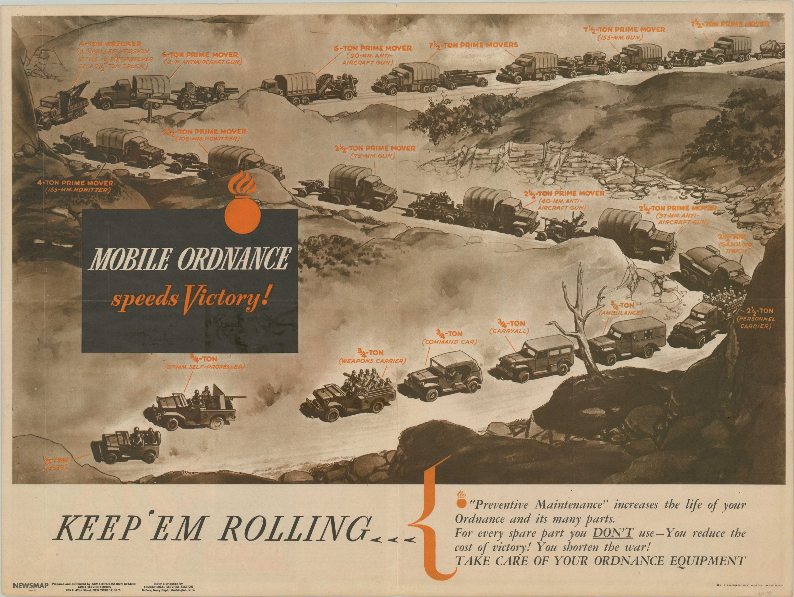 Mobile Ordnance Speeds Victory! Keep 'Em Rolling