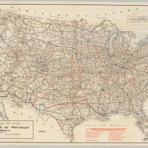 Automobile Road Map of the United States Showing Transcontinental Routes and Other Main Highways