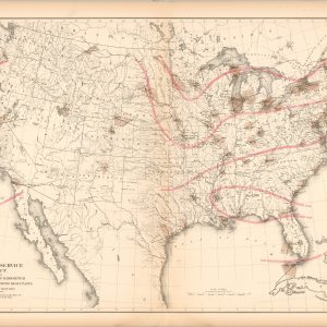 U.S. Signal Service Chart Showing Annual Means of Barometer and Total Movement of Air with Resultants from June 1872 to May 1873