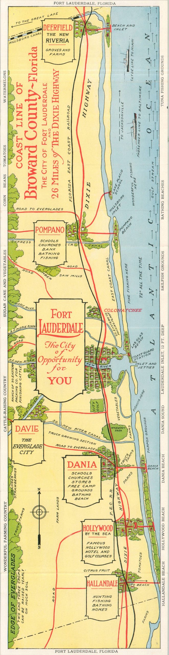 Coast Line of Broward County Florida the City of Fort Lauderdale and 26 Miles of the Dixie Highway