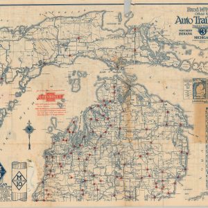 Rand McNally Official 1923 Auto Trails Map District Number 3 Northern Indiana Michigan North West Ohio