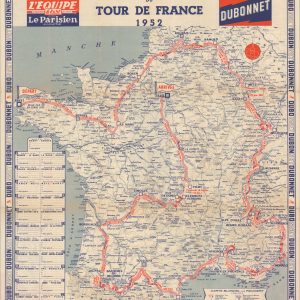 Carte Officielle du Tour de France 1952