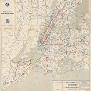 City of New York Office of Civil Defense Highway Map Civil Defense Routes