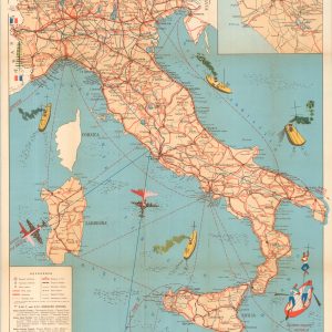 Sketch Map of Italy with the Lines of Communication by Road, Rail, Sea, and Air