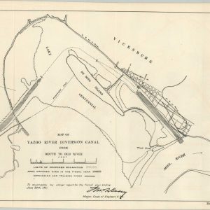 Map of Yazoo River Diversion Canal from Mouth to Old River