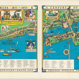A Geographical Map of the Century of Progress Exposition Held in Chicago, Illinois 1933