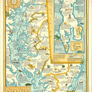 Historical Map of the Maryland Eastern Shore the Chesapeake Bay Country
