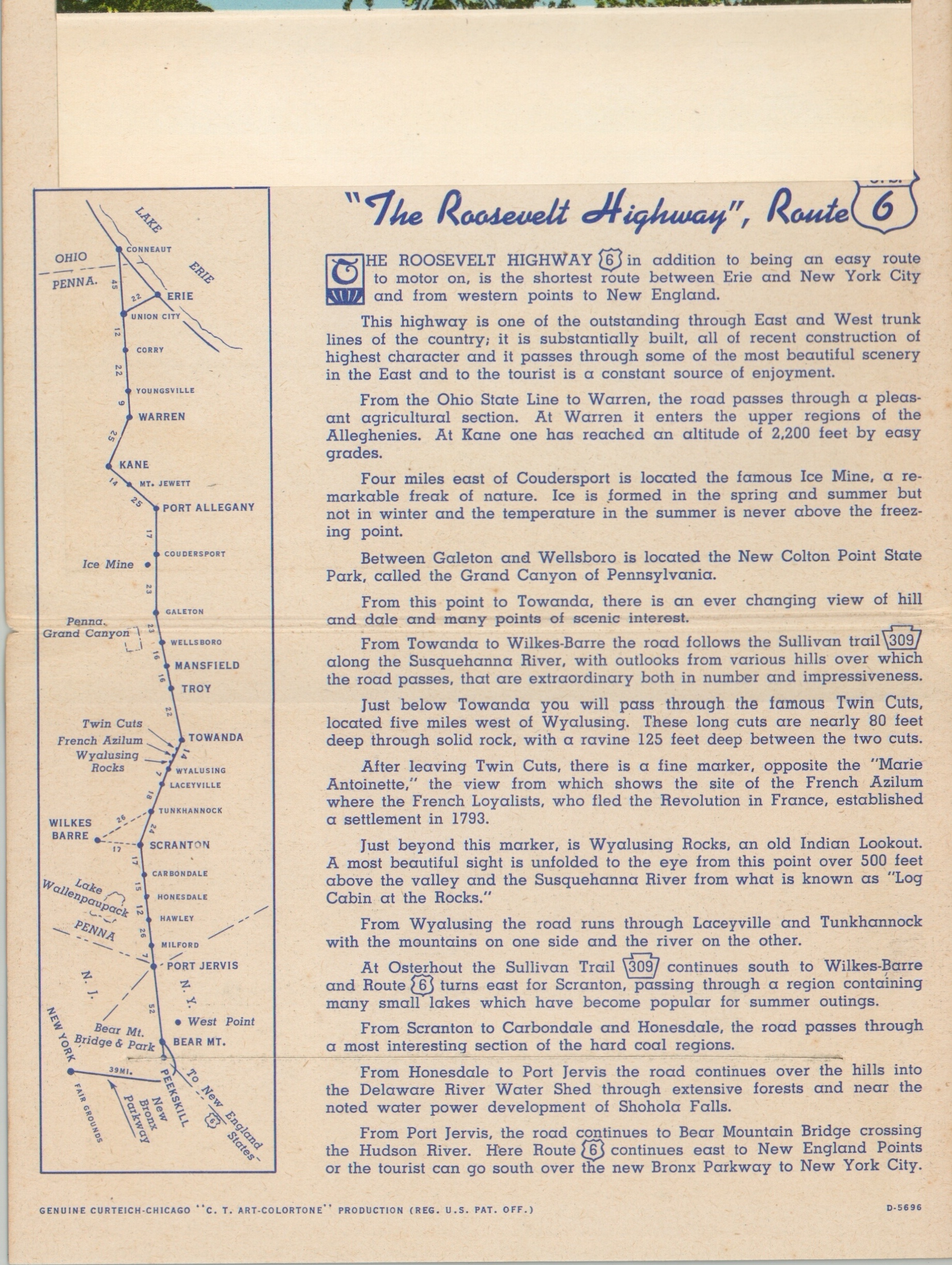 Souvenir Folder of the Roosevelt Highway and Sullivan Trail Route