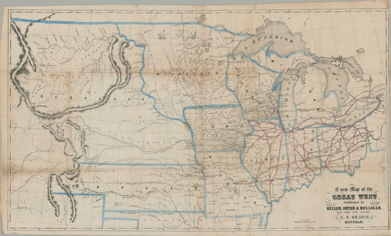 A New Map of the Great West - Curtis Wright Maps