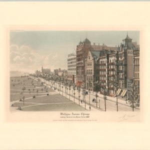 Michigan Avenue Chicago Looking South at van Buren Street 1889