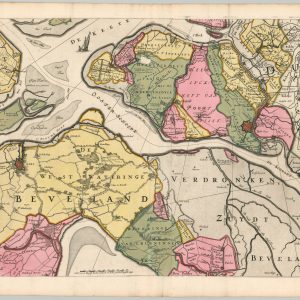 Nieuwe Kaart van de Eilanden Zuid en Noord Beveland Wolfersdyk...