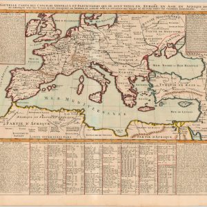 Nouvelle Carte des Conciles Generaux et Particuliers qui se Sont Tenus en Europe, en Asie, en Afrique, et en Amerique, ave des Tables qui en Indiquent le Nombre et Lannee avec la Situation des Villes ou se Sont Tenus ces Celebres Assembles