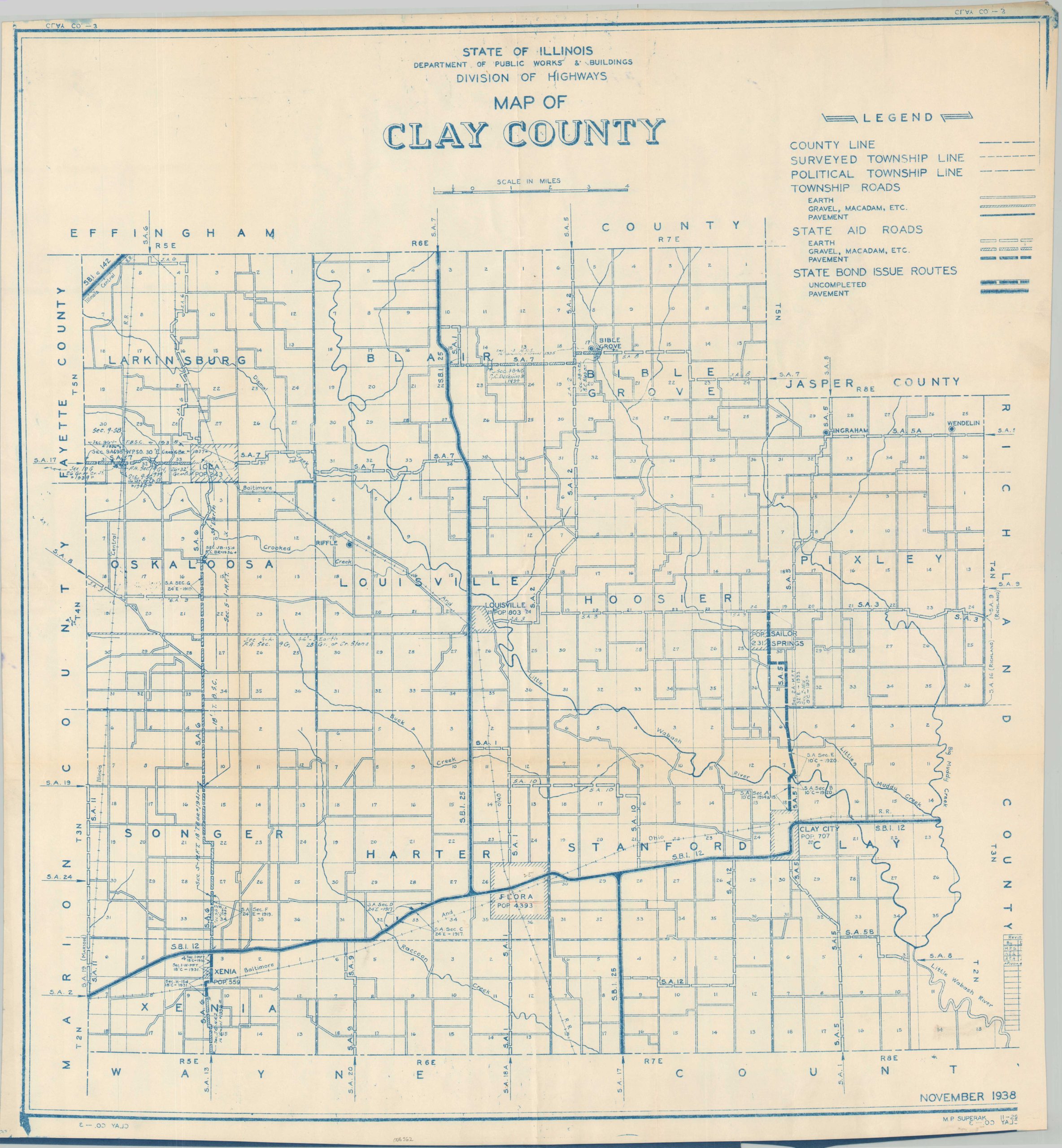 Map of Clay County