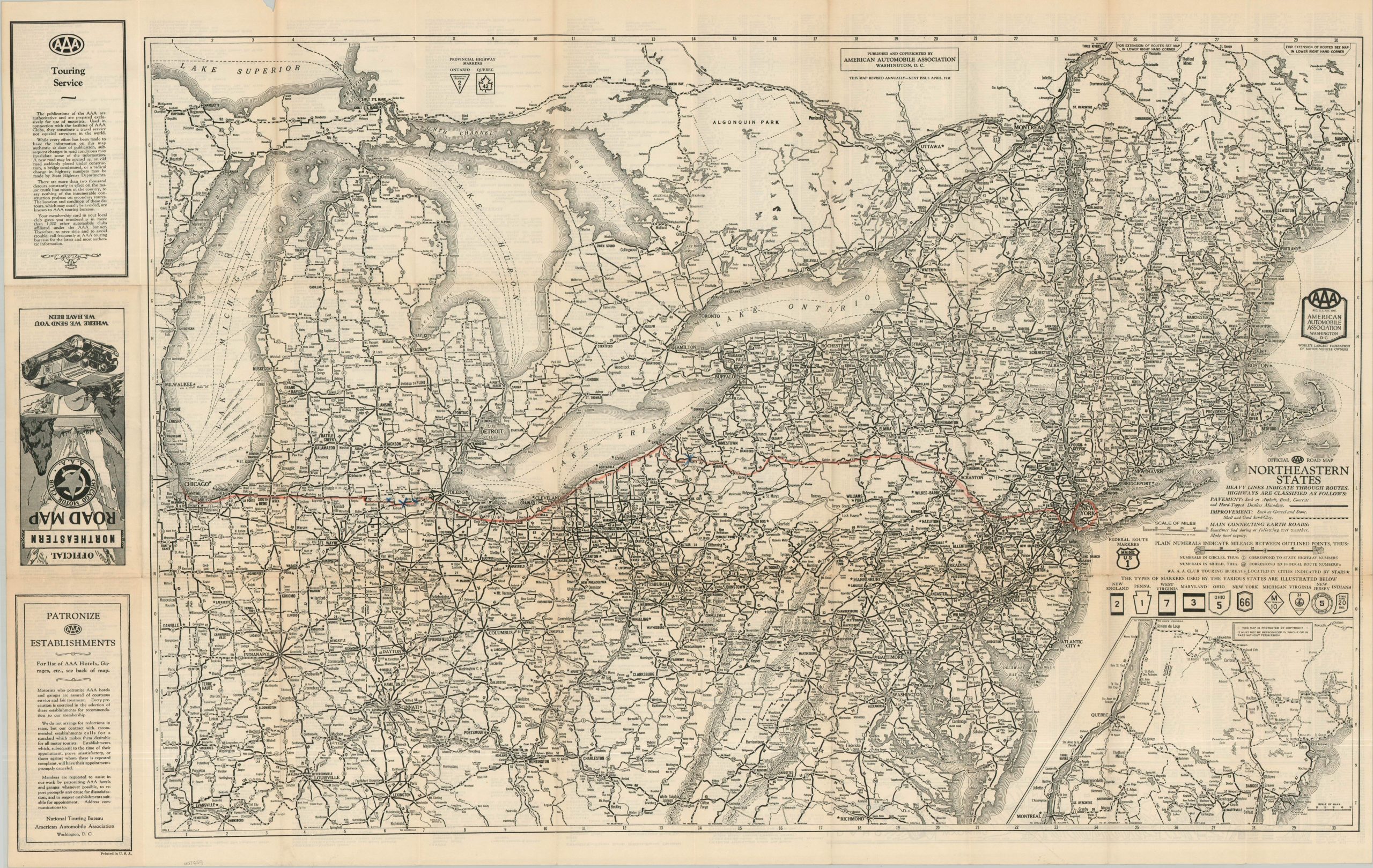Chicago Motor Club Tour Packet - Chicago to New York