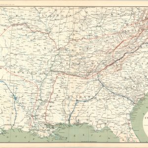 Section of G. Woolworth Colton's New Guide Map of the United States and Canada with Railroads, Counties, etc.