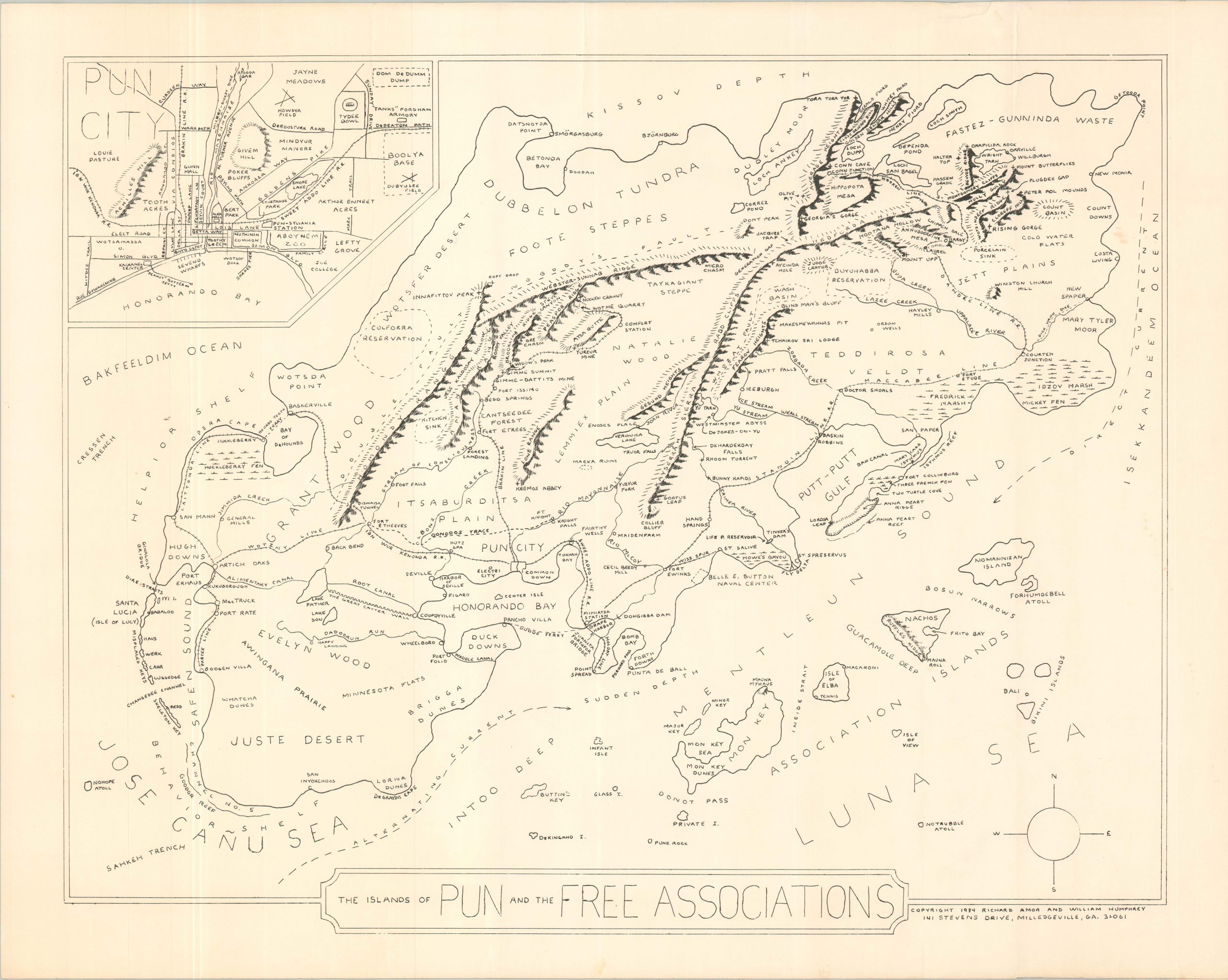 The Islands of Pun and the Free Associations