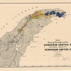 Map Showing the Location of the Keweenaw Central R.R. and Mineral Lands of the Keweenaw Copper Co.