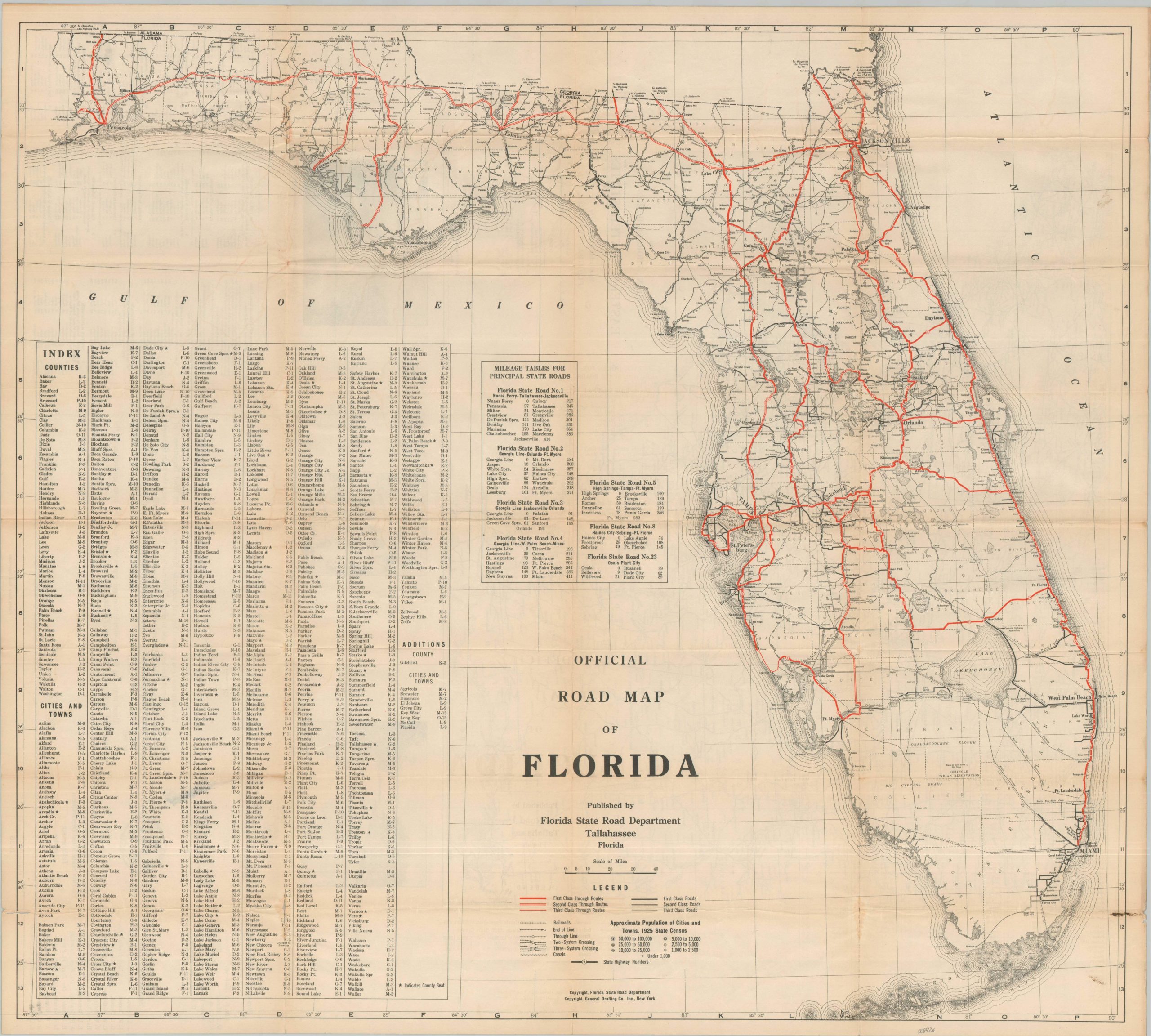 Fl State Rt 23 Map Official Road Map of Florida - Curtis Wright Maps