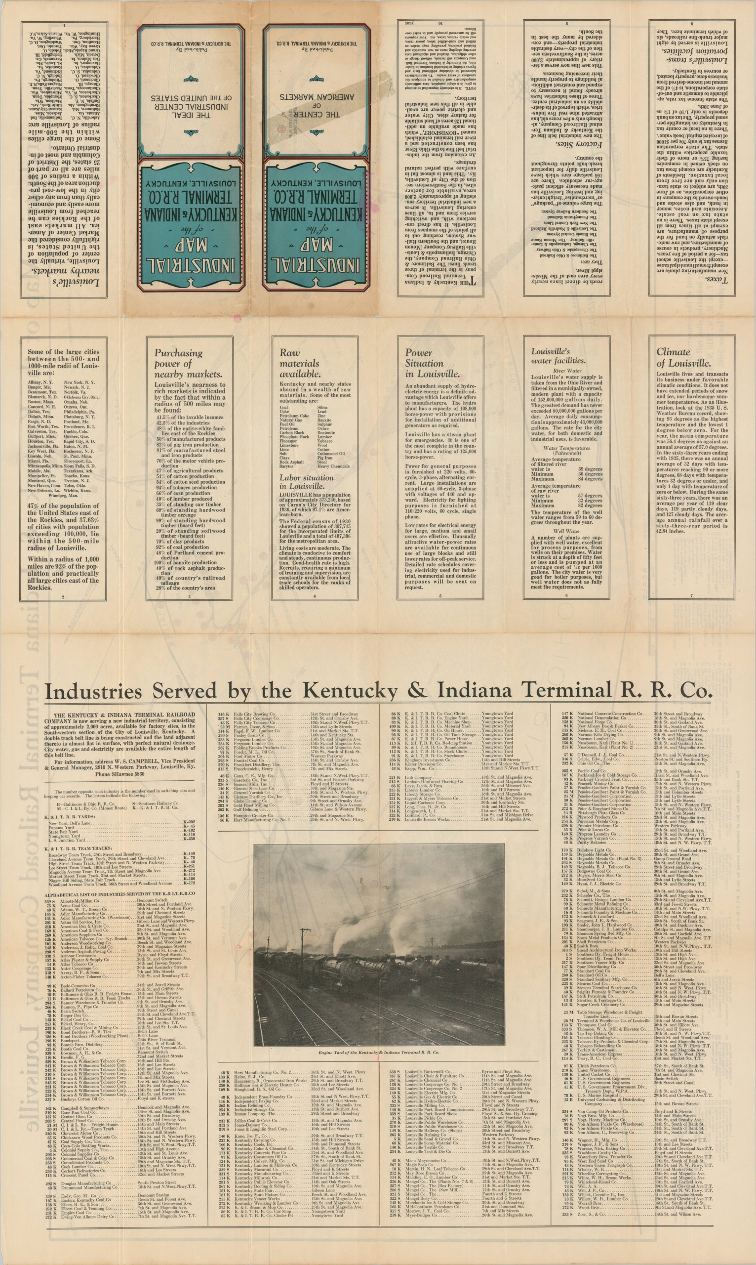 Industrial Map of the Kentucky & Indiana Terminal Railroad Company, Louisville - Image 2
