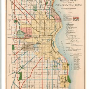 Map of Milwaukee County Showing System of State & County Trunk Highways