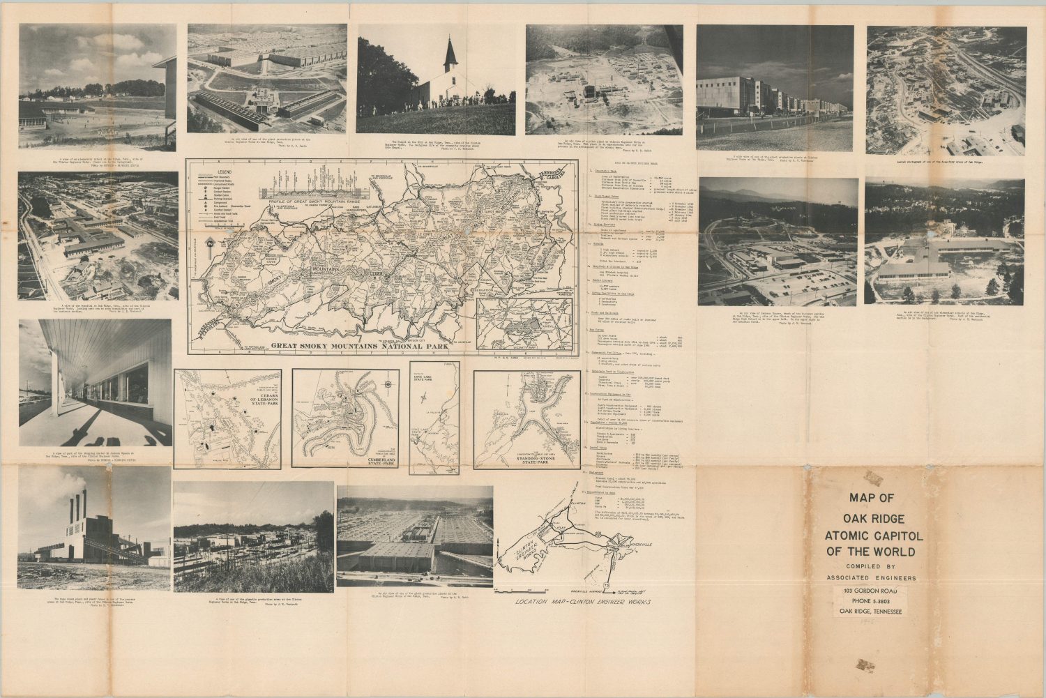 Oak Ridge Cc Map Map of Oak Ridge Atomic Capital of the World - Curtis Wright Maps