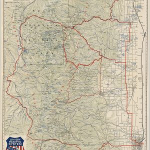 Union Pacific System Map of Rocky Mountain National (Estes) Park Denver Mountain Parks