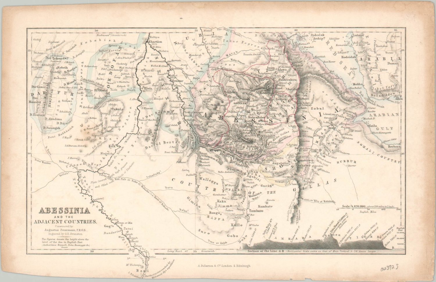 Abessinia and the Adjacent Countries - Curtis Wright Maps