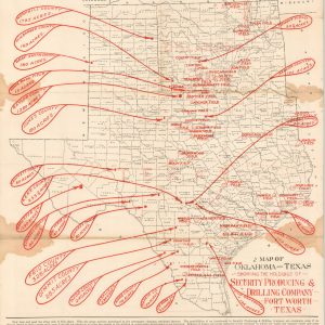 Map of Oklahoma and Texas Showing the Holdings of Security Producing and Drilling Company
