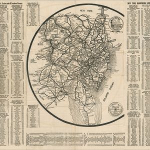 1919 Auto Road Map with Mileage…