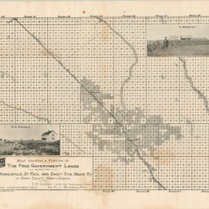 Map Showing A Portion of the Free Government Lands Along the Minneapolis, St. Paul and Sault Ste. Marie Railway