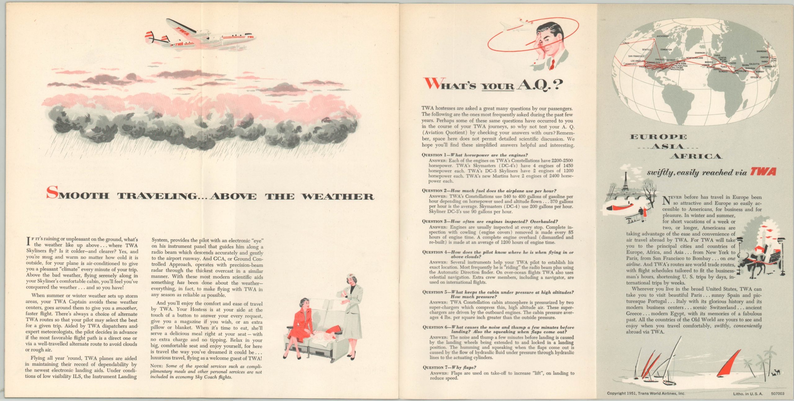 TWA Air Routes in the United States