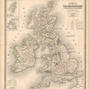 Nouvelle Carte Illustree des Iles Britanniques (Grande Bretagne, Ecosse, Irlande)