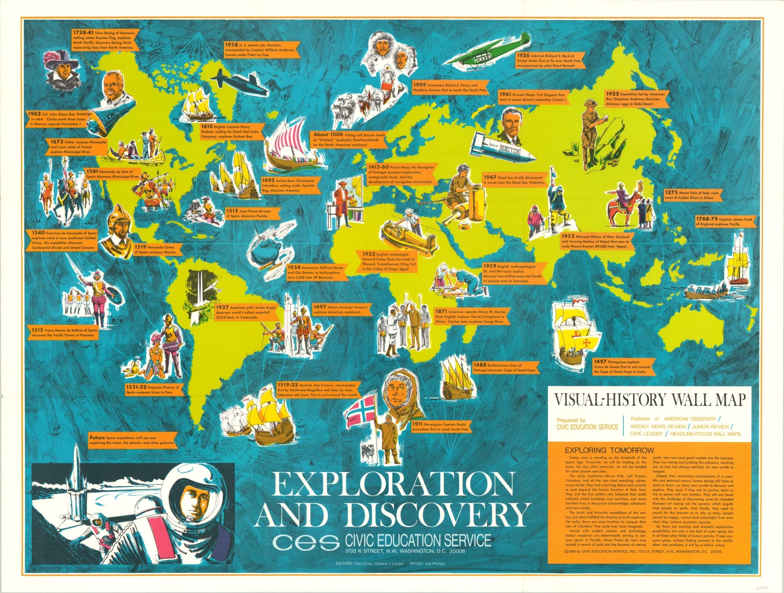 Exploration and Discovery Visual-History Wall Map