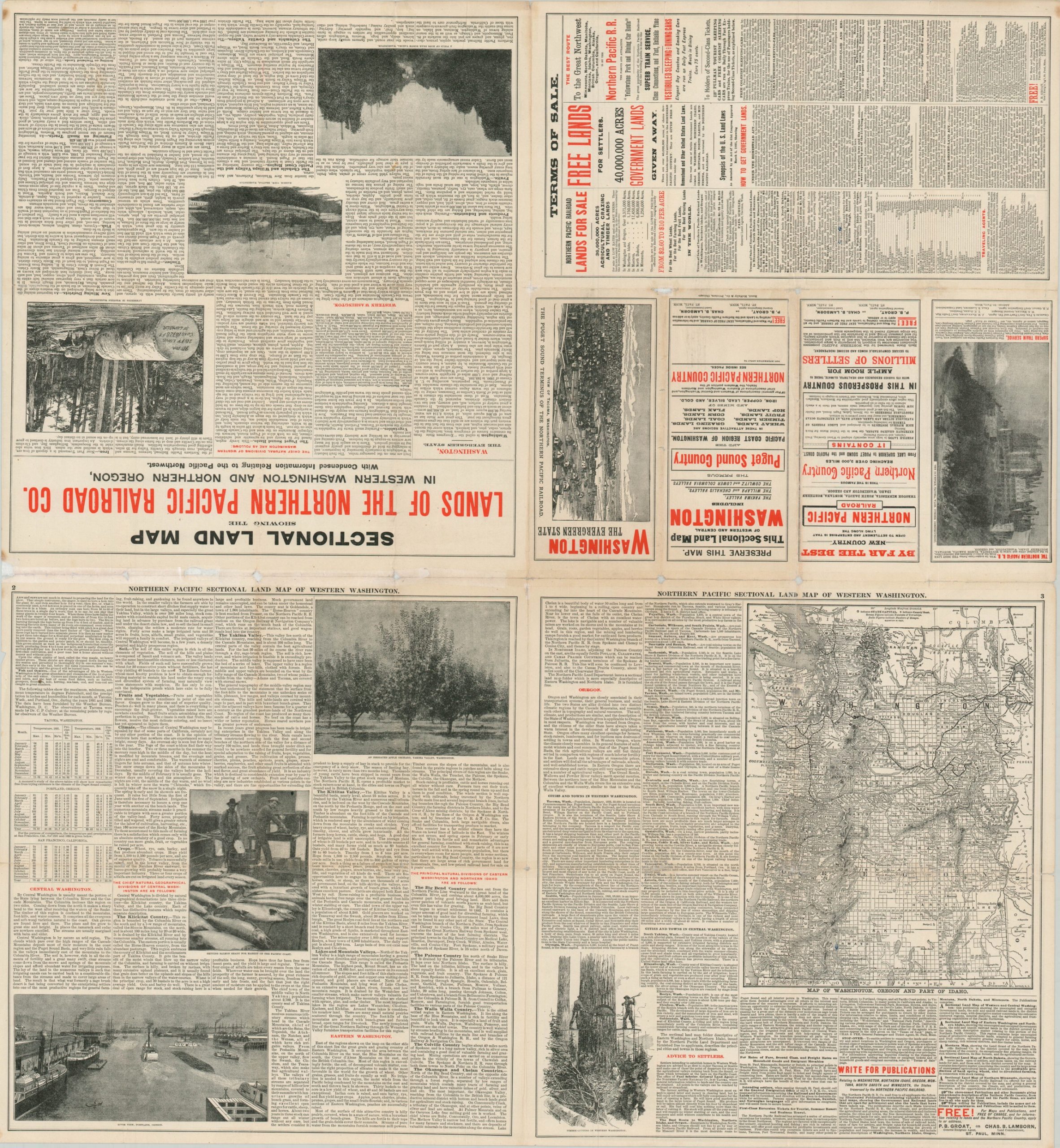 Map Showing Land Grant of the Northern Pacific Railroad Co. in Western Washington and Northern Oregon - Image 2