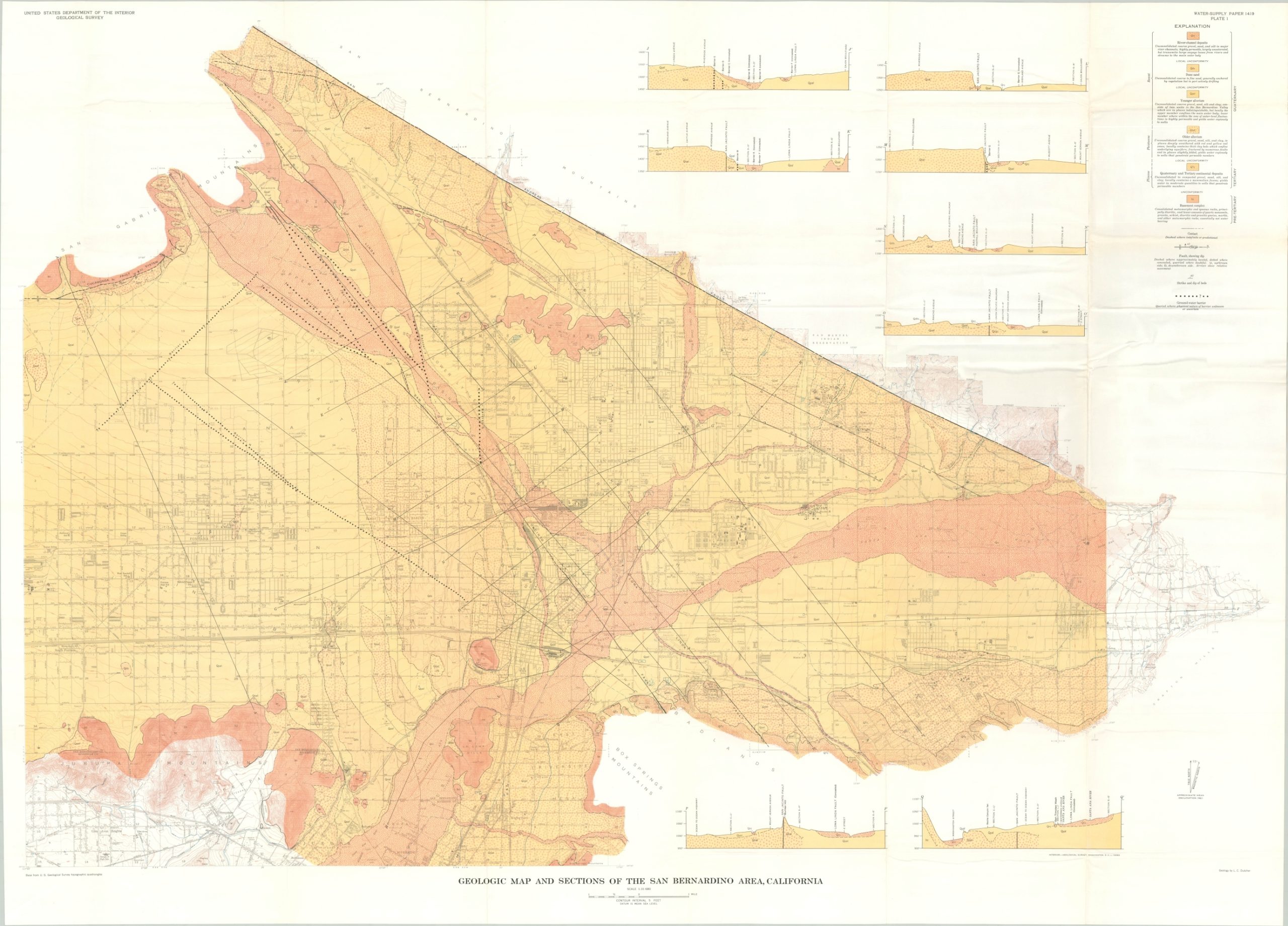 Geologic and Hydrologic Features - San Bernardino Area, California