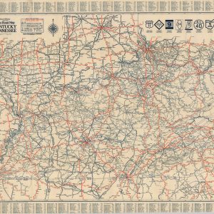 Rand McNally Official 1929 Auto Road Map Kentucky Tennessee