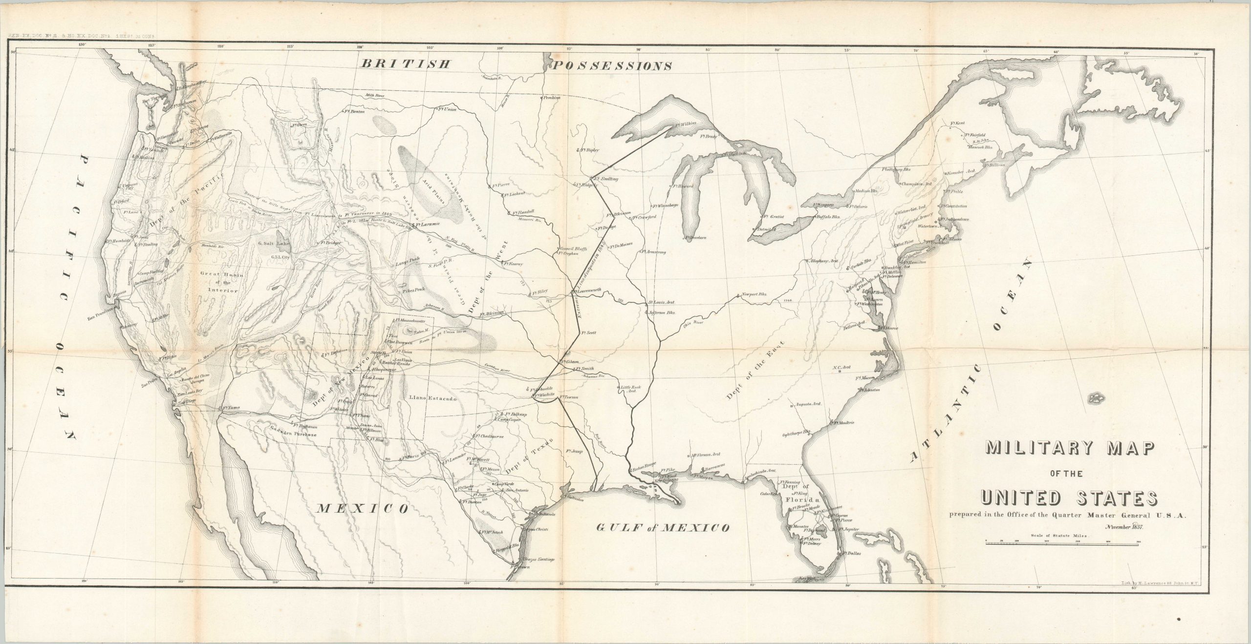 Military Map of the United States - Curtis Wright Maps
