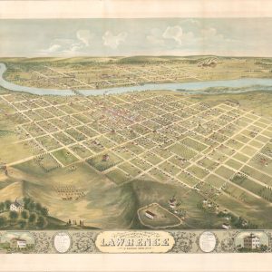 Bird's Eye View of the City of Lawrence Kansas 1869