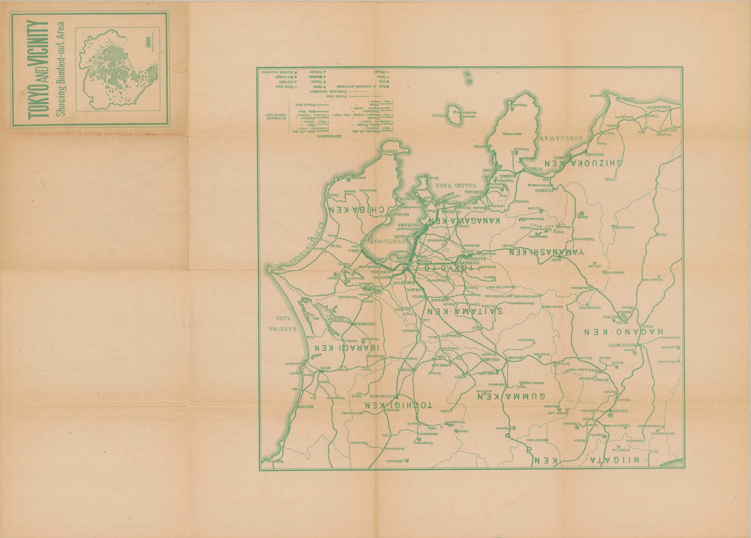 Tokyo and Vicinity Showing bombed-out areas - Image 2