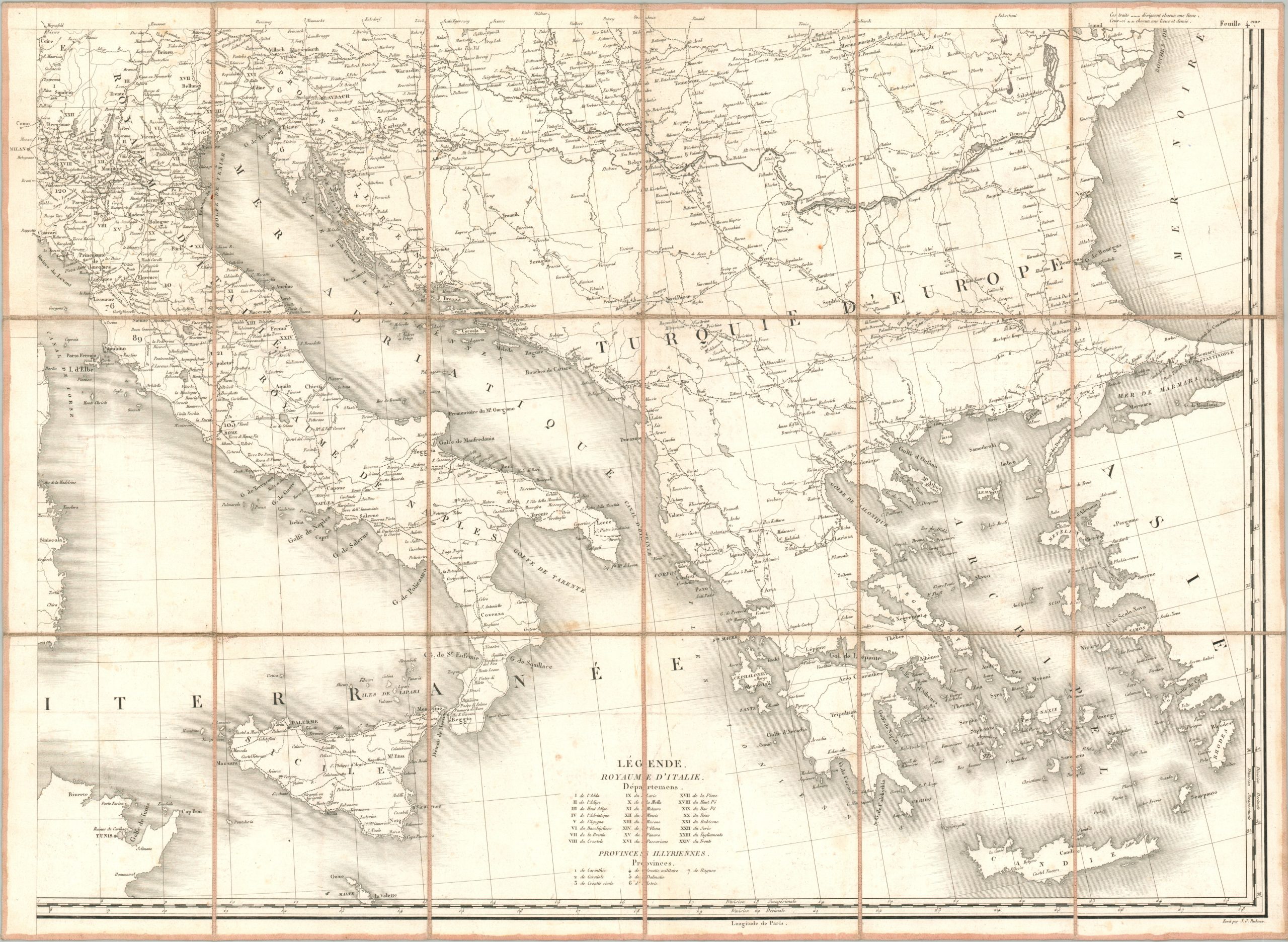 Carte des Routes de Postes de l'Empire Francais du Royaume d'Italie et da la Confederation du Rhin - Image 3