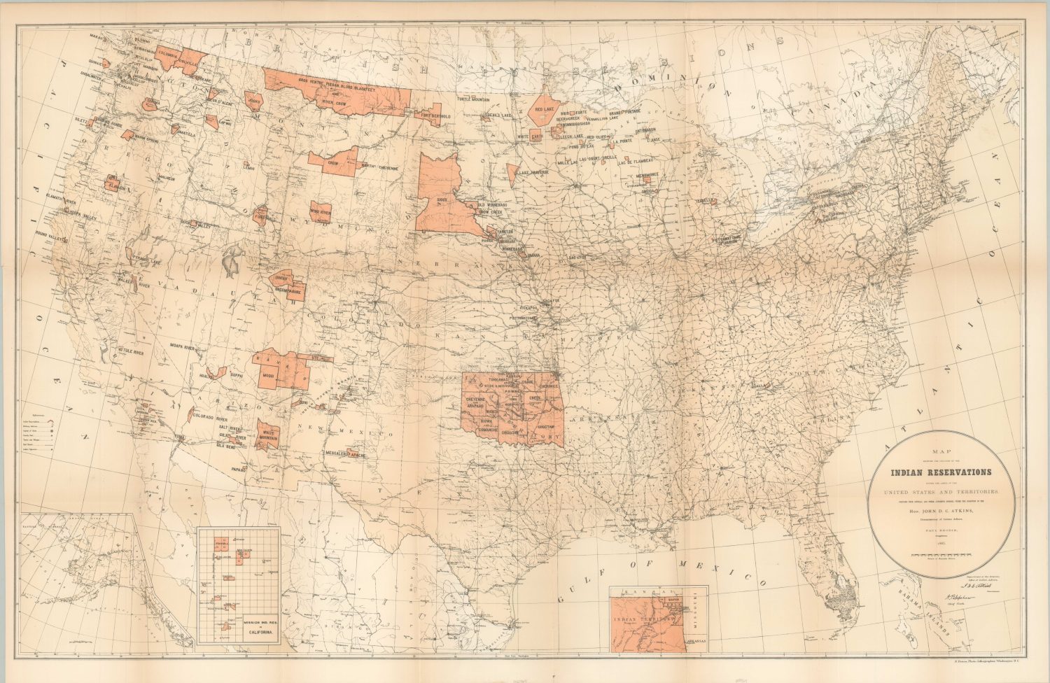 Map Showing the Location of the Indian Reservations within the Limits ...