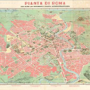 Pianta di Roma con Oltre 400 Monumenti e Pianta Autofilotranviaria