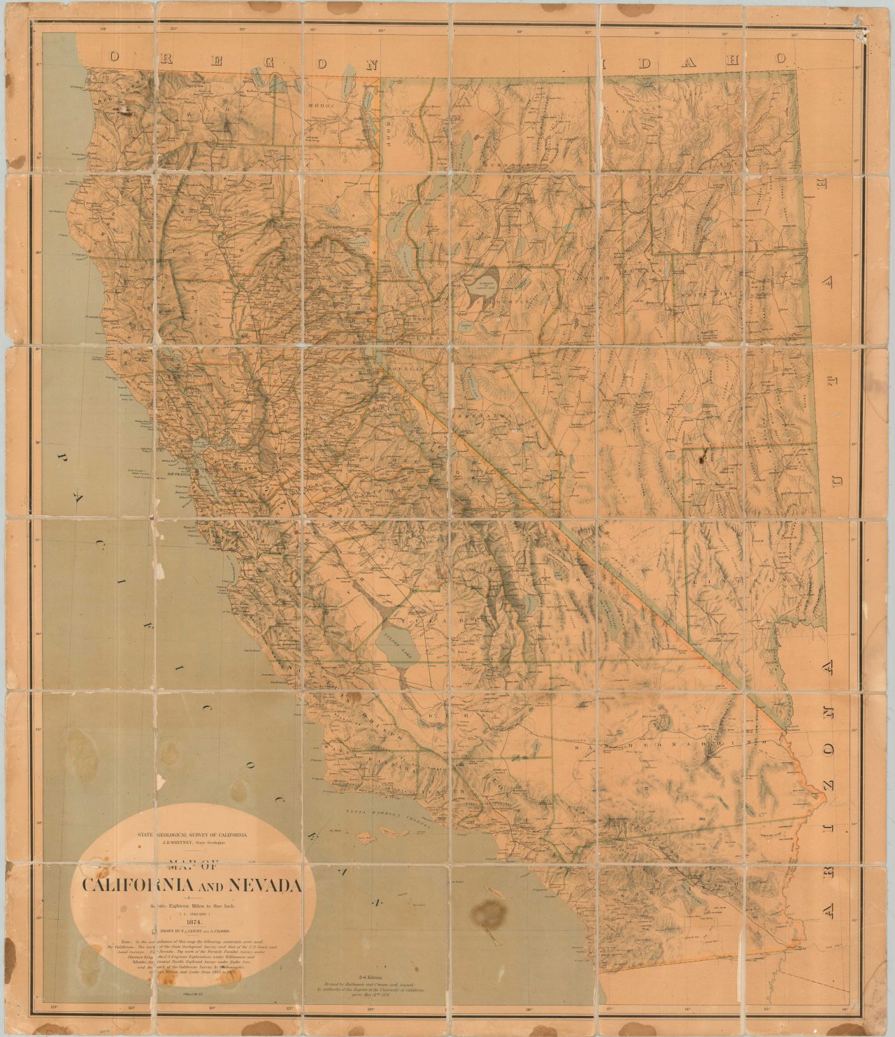 Map of California and Nevada - Curtis Wright Maps