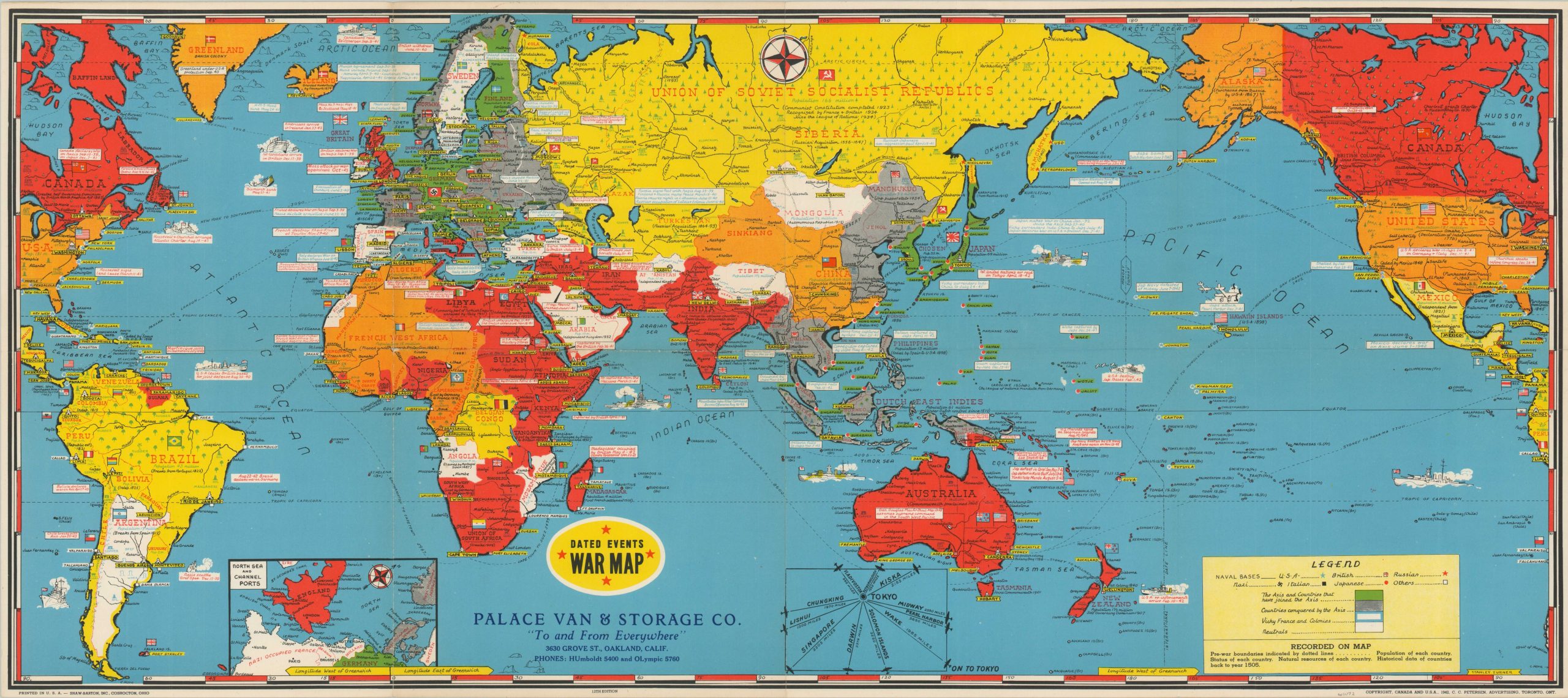 Dated Events War Map - 12th Edition - Curtis Wright Maps