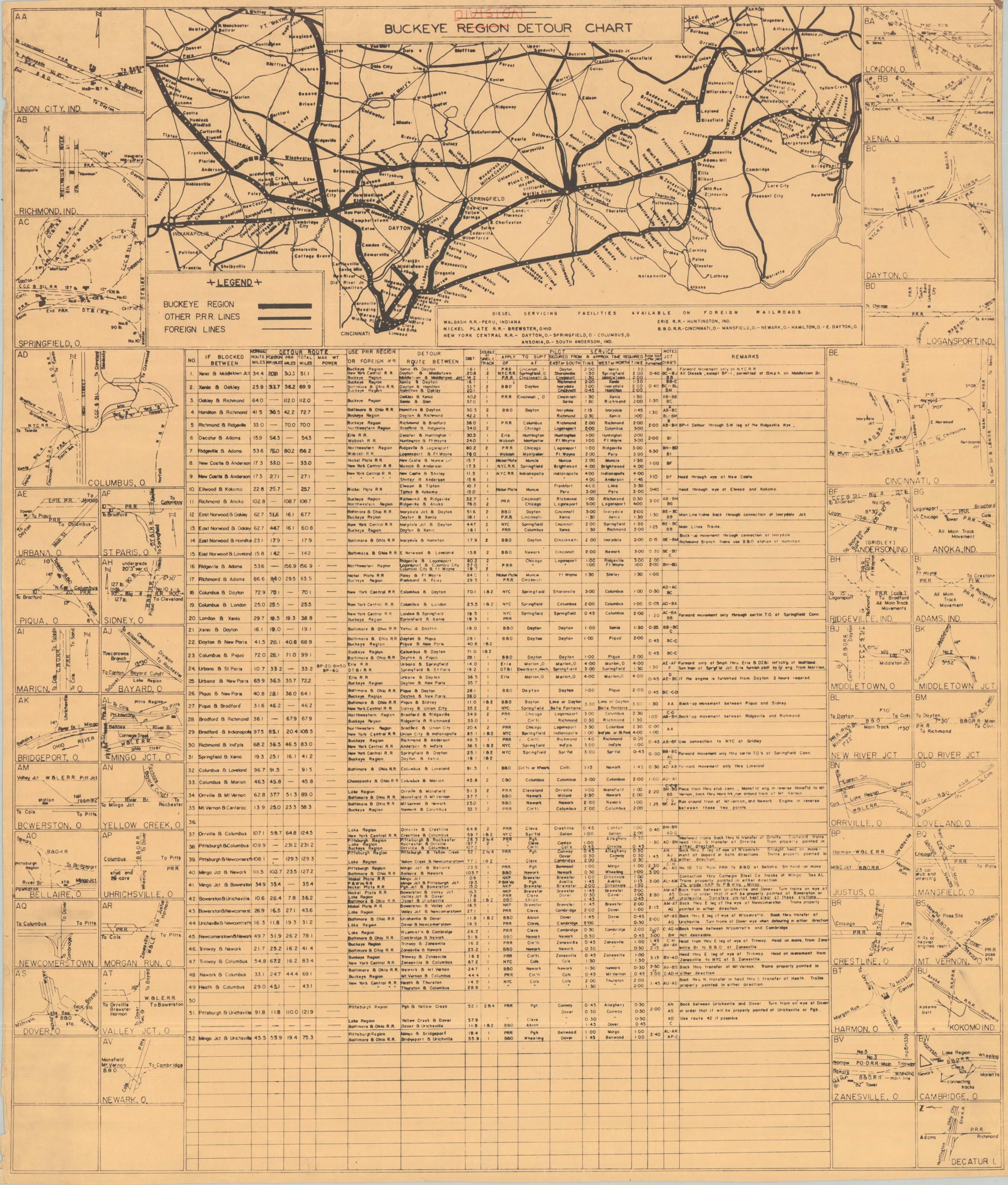 Buckeye Region Detour Chart - Image 2
